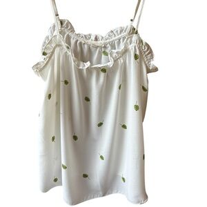 grade & gather Camisole Tank with Green Leaf Print l Small